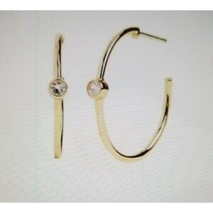 Marrin Costello Curateur Hoop Earrings 14k Gold Plated Sterling Silver Topaz